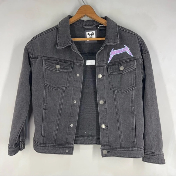 Cotton on Metalica Kids Denim Jacket Size 9-10 - Picture 4 of 8